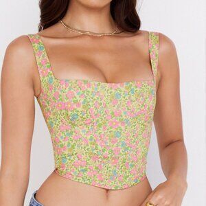 HOUSE OF CB POPPY VINTAGE FLORAL CORSET NWT